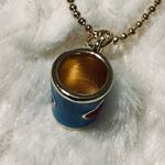 Cute Mini 3D Tea Cup With Love Heart Pattern Design Charms and necklace 18k GF Blue Photo 5