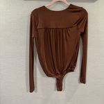 Intimately Free People Turnt Long Sleeve V Neck Mesa Burnt Brown Size Small Photo 2