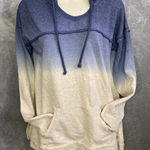 Maurice's Women Ombre Dip Dye V Neck Long Sleeve Hoodie Sweatshirt Top Size M Photo 0