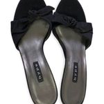 Hype Black Satin Leather Bow Front Wedge Sandal Size 7 Photo 66