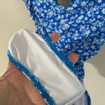 Tempt Me  Blue Floral Ruched One-Piece Swimsuit Tie Shoulder Adjustable Straps Photo 8