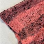 Umgee Striped Gauze V-neck Poncho Tunic Pullover pink black stripes sheer Large Photo 4