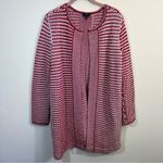 Talbots  Red White Knit Merino Wool Cardigan Women’s 1X Photo 1