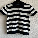 Brandy Melville  Black White Knit‎ Polo Short Sleeve Shirt One Size Photo 0