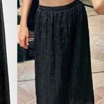 ZARA NWT black wrinkled effect elastic waistband midi flowy skirt, fully lined Photo 0