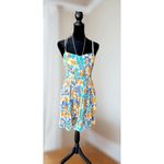 Free People Blue Orange White Floral Smocked Tank Strappy Sun Dress Size 0 1900 Photo 5