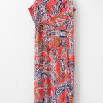 Boden Column Cami Midi Dress in Orange Jelly Paradise Pop Size 4 Photo 2