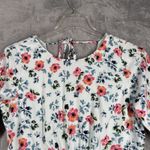 Loft  Dress Womens‎ 10 White Pink Blue Floral Office Boho Bohemian Peasant Preppy Photo 5