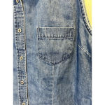Faded Glory Y2K  Jean Shirt Size‎ XL Denim Sleeveless Collared Cutout V-neck Photo 1