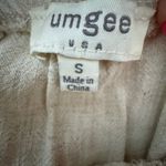 Umgee Beige Ruffle Sleeve linen cotton blend Blouse size Small Photo 4