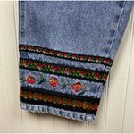 Bill Blass Vintage 90s Y2K Jeans Floral Rose Embroidered Women's Size 12 Boho Photo 9