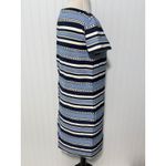 Vilagallo Striped Dress Size 40 Blue White Short Sleeve Cotton Blend US‎ 8 Photo 3