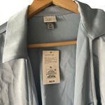 A New Day XL Blue Lace Up Blouse Long Sleeve Collared Top Womens Photo 5