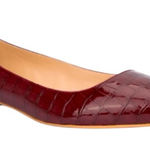 Fashion to figure  Women’s 10 Wide Pointed Toe Slip On Ballet Flats Croc Burgundy Photo 0