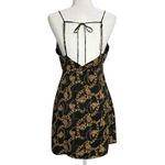 ASTR ‎ Chain Reaction M Equestrian Black Gold Faux Wrap Mini Dress Strappy V Neck Photo 7