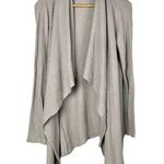 Red Dress Boutique LaJu Gray Waffle Thermal Knit Waterfall Lightweight Cardigan Sweater M Photo 0