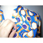 The Limited Womens New  Blouse Work Play Blue Orange Cream Geometric Purple S Top Photo 4