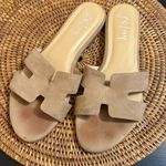 French Sole Beige Suede Slide Sandals Tan Size undefined Photo 0