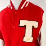 TNA Aritzia Women's Varsity Bomber Spee Wool Letterman Jacket Size Large Red Photo 4