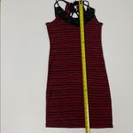Red and Black Stretchy Striped Halter Light Mini Dress Women’s Large Photo 4