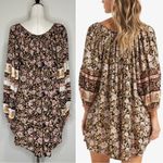 Billabong  Boho Gypset Floral Tassel V-neck Mini Dress Photo 7