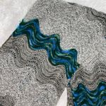 Echo Grey & Teal Chevron Crochet Hippie Winter Scarf Gray Photo 2