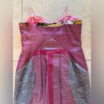 Nicole Miller UNIQUE  PURPLE DENIM FLORAL AND LACE MIDI BUSTIER DRESS SIZE 10 Photo 6