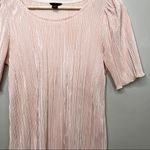 Ann Taylor Vintage  Blush Peach Pink Crinkle Shimmering Pleated Top Blouse Photo 7