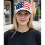American Flag Cap with Rhinestones Red Photo 0