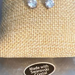 Swavorski Silver Tone Stud Earrings Clear Swarovski Crystal Pierced .25" Across NEW Photo 0