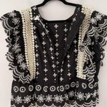 Jennifer Grace JENNIFER AND GRACE Plus Embroidered Eyelet TOP Black/Cream  Size 1X Photo 4