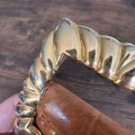 Vintage A. Brod Genuine Leather Wide Patterned Belt Size Large Made in the USA Tan Photo 2