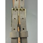 Brooks Brothers  Gray Leather Twin Buckle Belt Made In Italy WIN13 33"-36" Photo 1