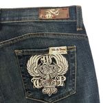 Free People We The People Bootcut Jeans Embroidered Midnight Wash Denim Western Size 29 Photo 2