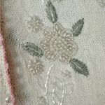 Carolyn Taylor Vintage 80s Cottage Core Sweater Cardigan Beaded Floral Pearls Shabby Chic Large Photo 2