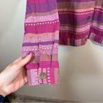 Christopher & Banks  Pink Striped Western Button Down Shirt Linen Blend Medium Photo 5