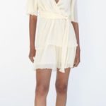 ZARA Ivory Pleated Mini Dress Photo 0