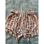 American Eagle Multi Color Stripe High Rise Paper Bag Style Shorts XS Photo 3