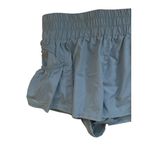 Free People  Movement Gray Ruffle Plated Shorts Size Small Photo 4