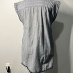 Francesca's Harper Heritage Denim Chambray Stripe Frayed Hem Shirt Dress Size Sm Photo 4