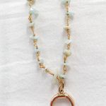 Boho Beaded Horn Necklace Gold Photo 0