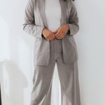 Klassy Network Gray Pinstripe Blazer Women’s Size L NWT Photo 2