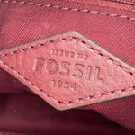Fossil  Dawson Pebble Leather Patchwork Crossbody‎ Tan Maroon Persimmon Zip Bag Photo 10