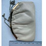 Vintage Off White Genuine Leather Crossbody Shoulder Bag Chain Strap Envelope Cl Photo 4