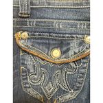 MEK Denim Oaxaca Jeans Womens 28/34 Dark Wash Embellished Pockets Cropped Blue Photo 9