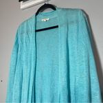 Eileen Fisher  Cardigan Sweater Open Front Linen Bright Blue Size Medium Photo 1