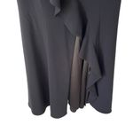 Jay Godfrey Allman Black Strapless Ruffle Gown Side Slit lined in satin size 12 Photo 3