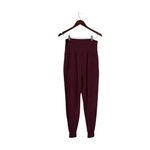 Beyond Yoga Cozy Knit Fleece Burgundy Foldover Joggers Sweatpants Photo 4