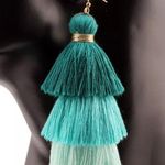 Teal ombré tassel earrings Blue Photo 1
