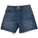 MOTHER Denim MOTHER The Vagabond Cuff Distressed Denim Shorts Size 25 Photo 0
